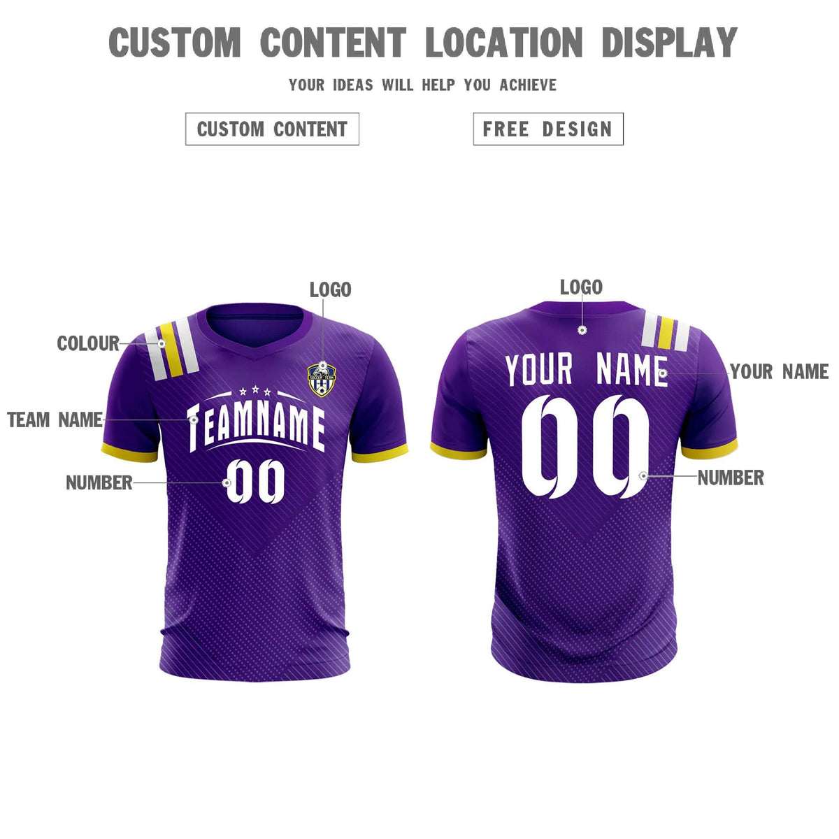 Custom Purple Striped Sportswear Football Kit Jersey For Adults