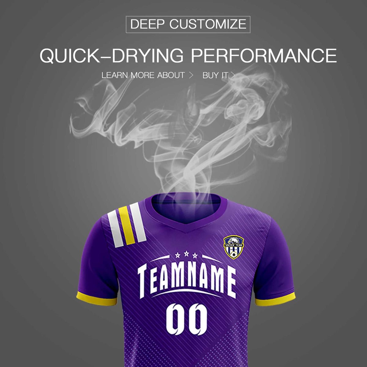 Custom Purple Striped Sportswear Football Kit Jersey For Adults