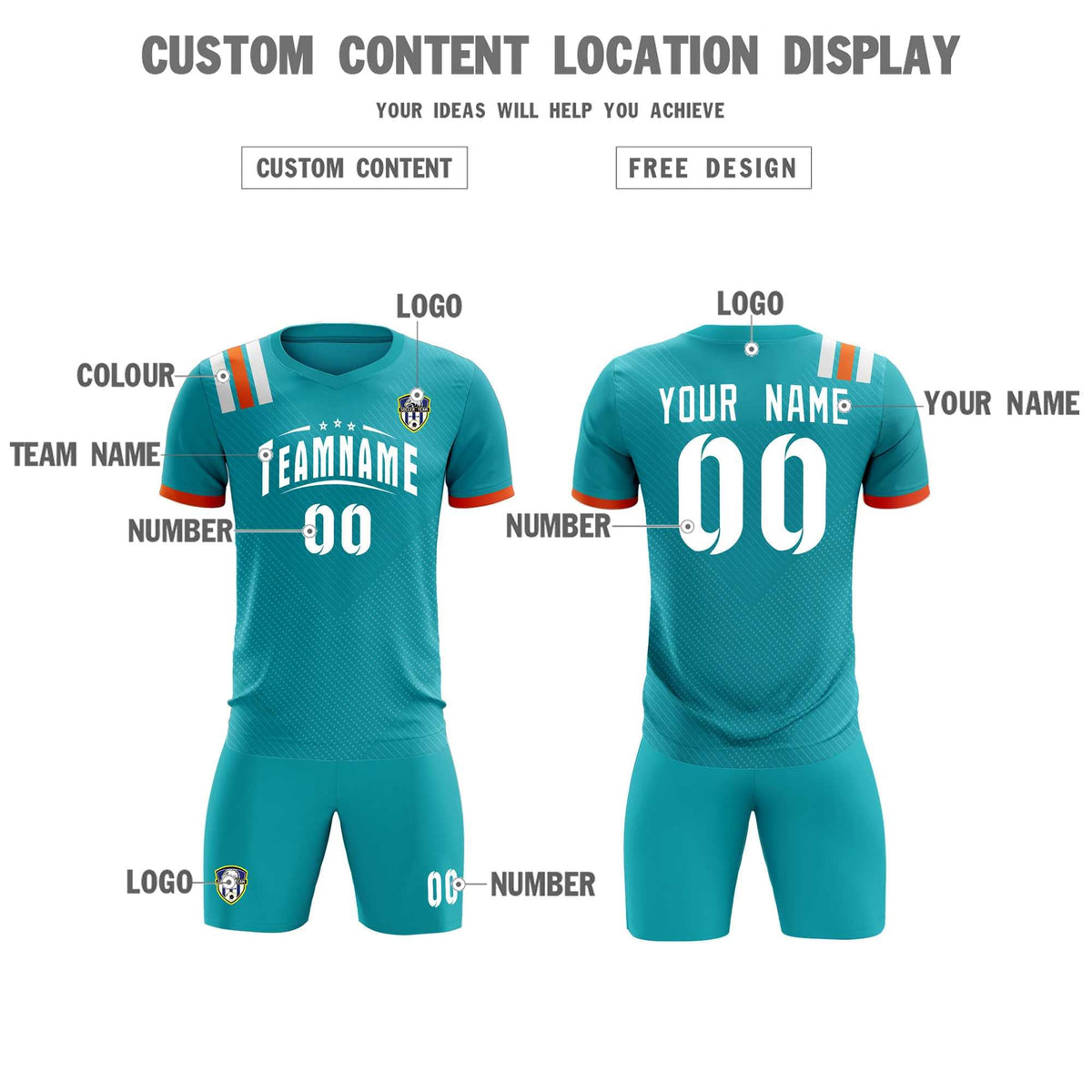 Custom Aqua Striped Sportswear Football Kit Jersey For Adults