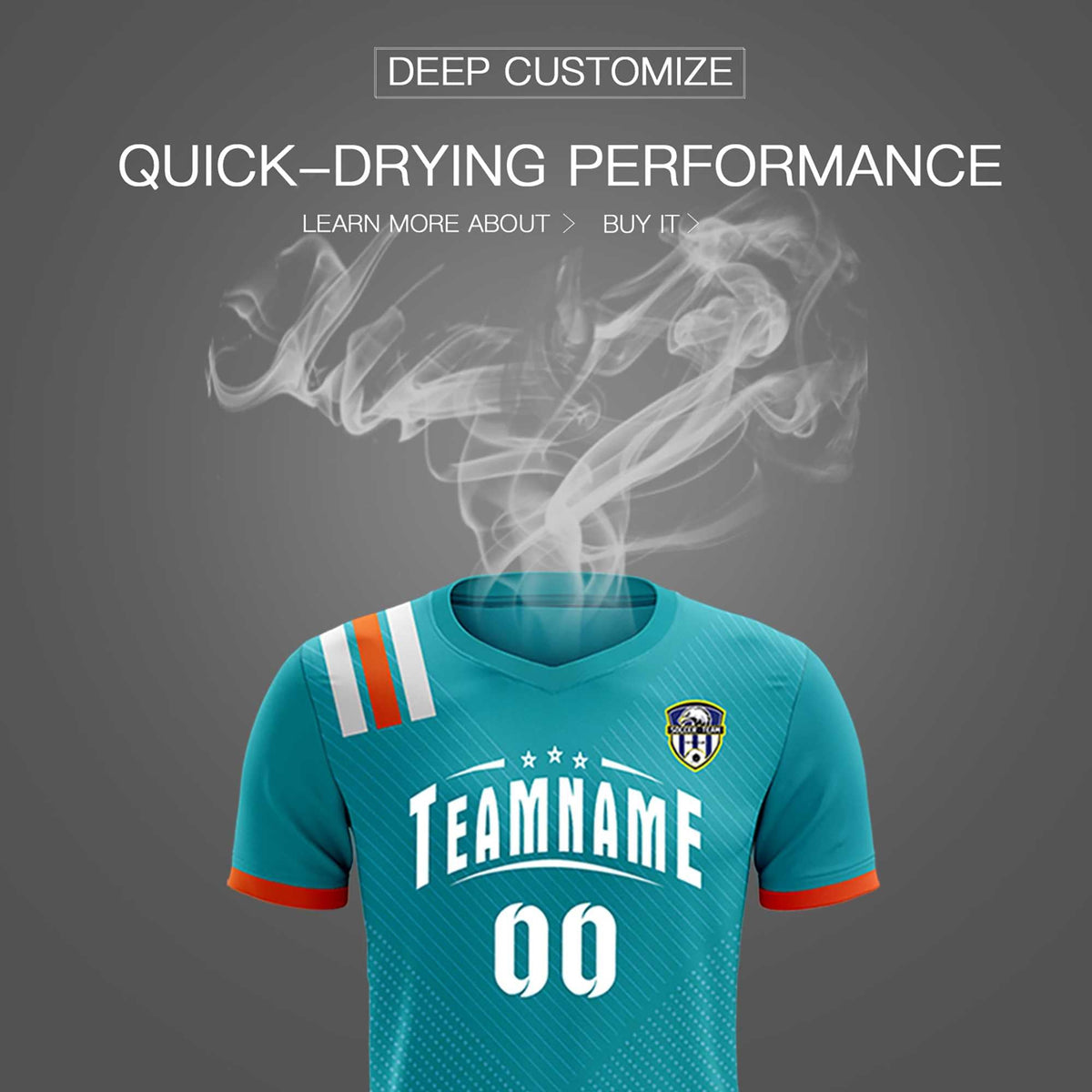 Custom Aqua Striped Sportswear Football Kit Jersey For Adults