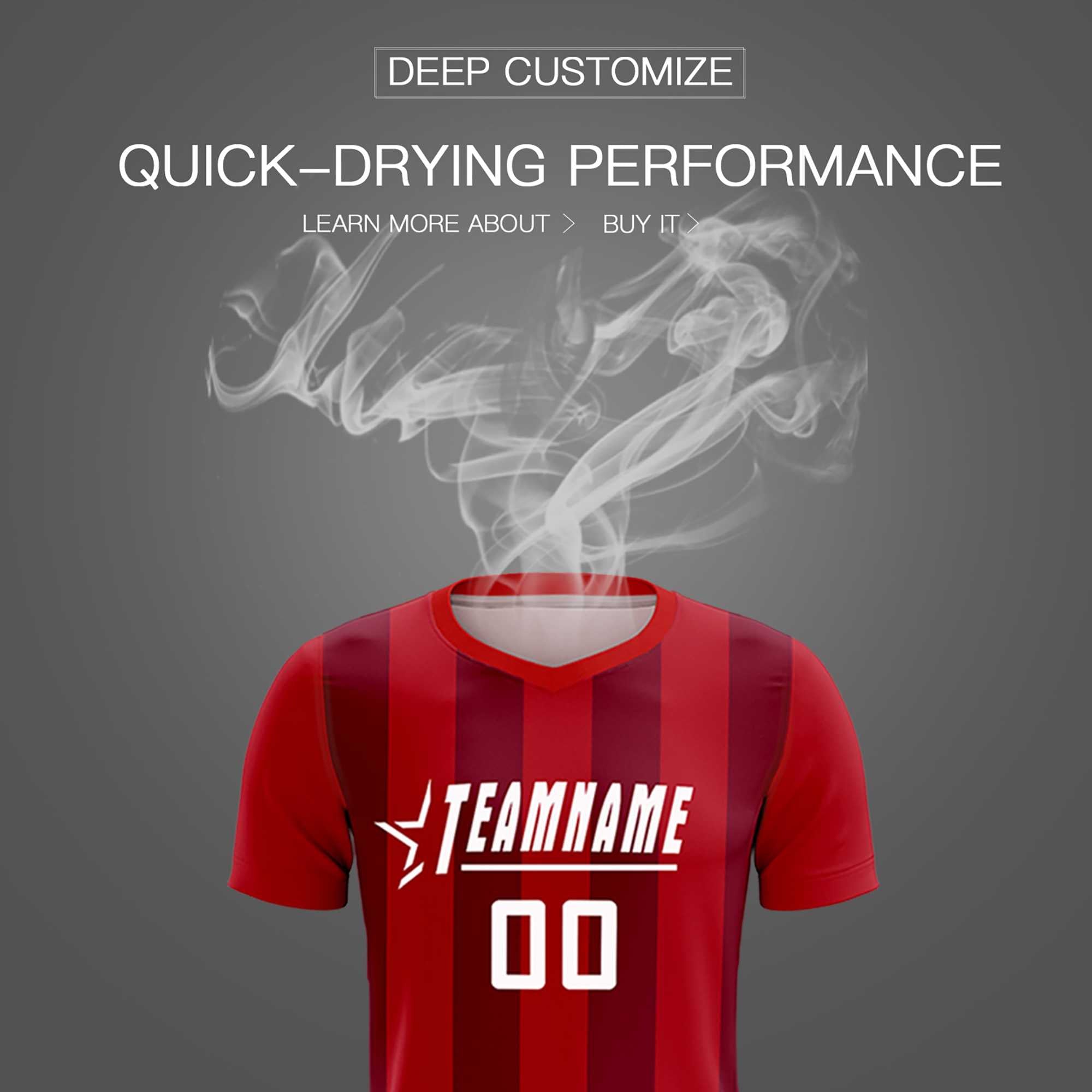 Custom Red Crimson Vertical Stripes Casual Outdoor Football Sets Jersey