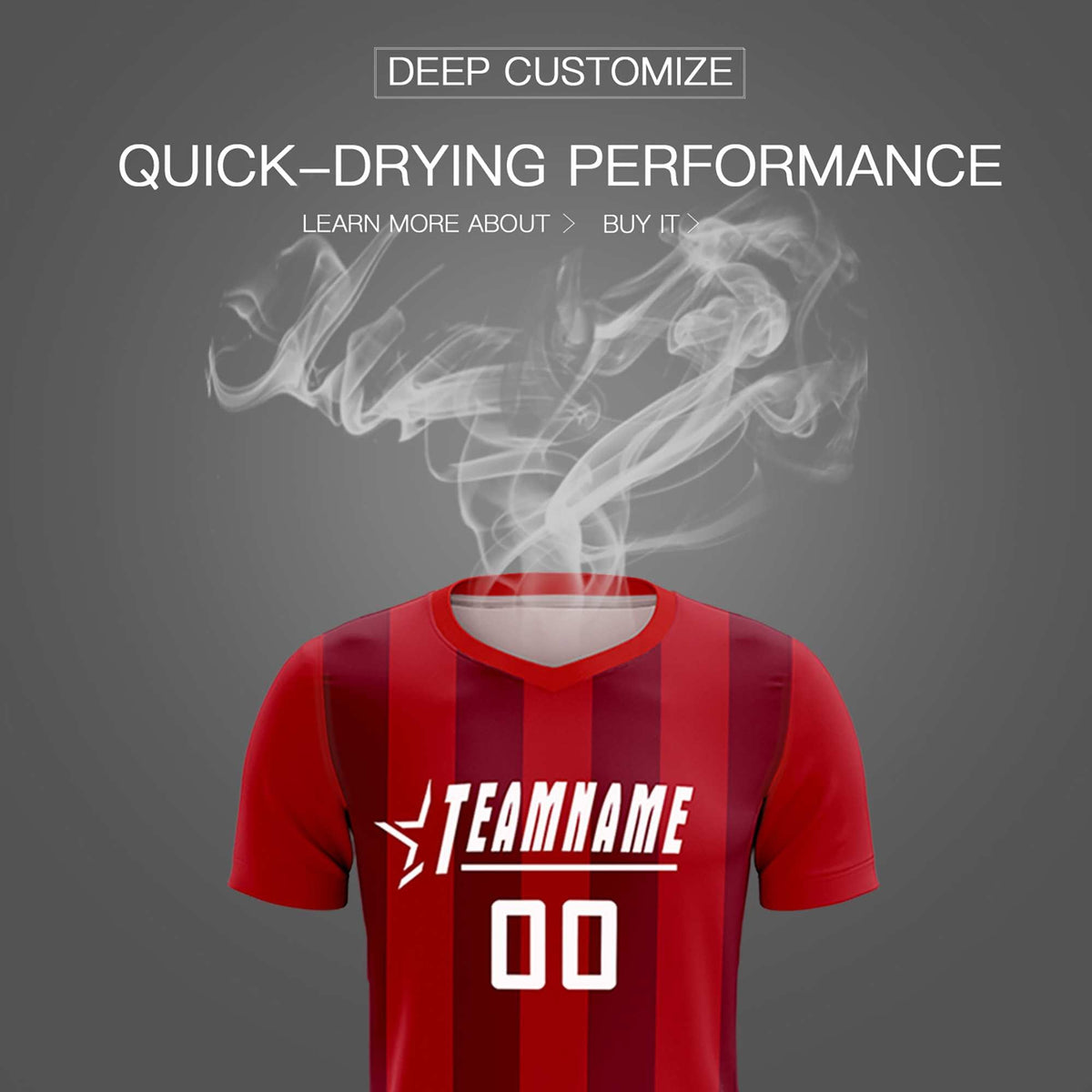 Custom Red Crimson Vertical Stripes Casual Outdoor Football Sets Jersey