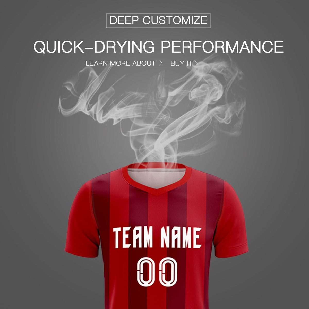 Custom Red Crimson Vertical Stripes Casual Outdoor Football Sets Jersey