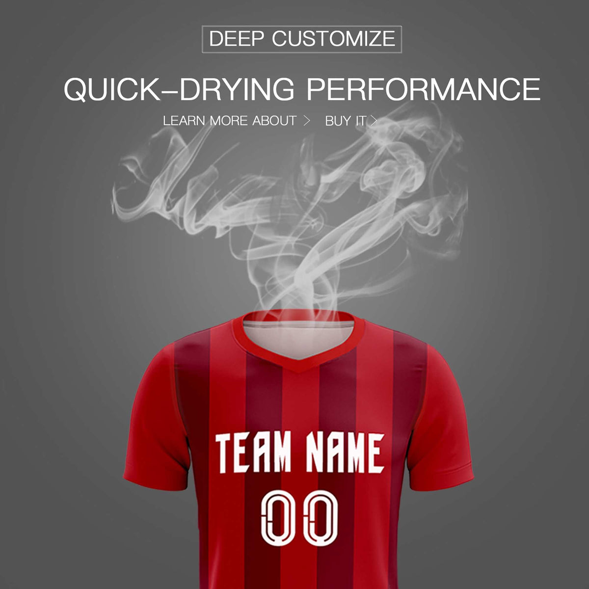 Custom Red Crimson Vertical Stripes Casual Outdoor Football Sets Jersey