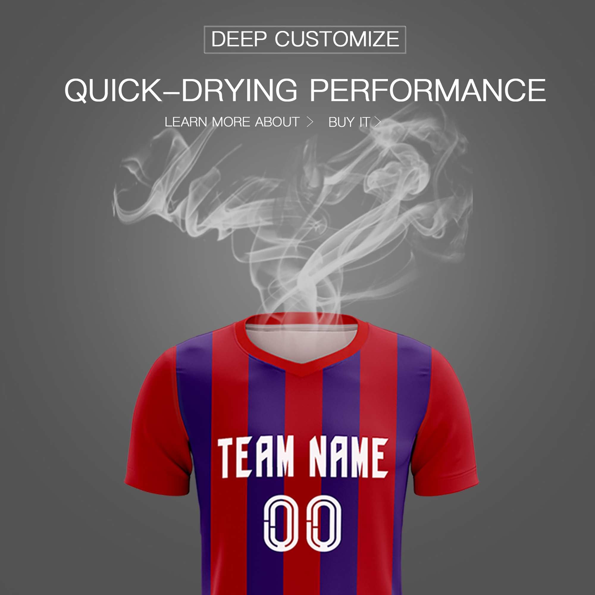 Custom Red Purple Vertical Stripes Casual Outdoor Football Kits Jersey