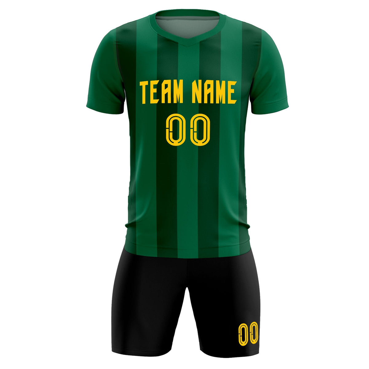 Custom Kelly Green Green Vertical Stripes Casual Outdoor Football Kits Jersey
