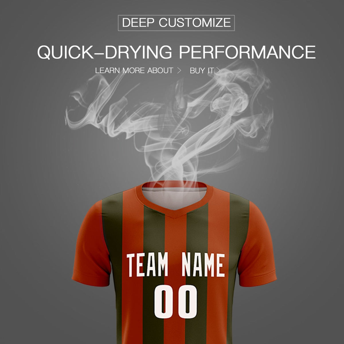 Custom Texas Orange Olive Vertical Stripes Casual Outdoor Football Kits Jersey