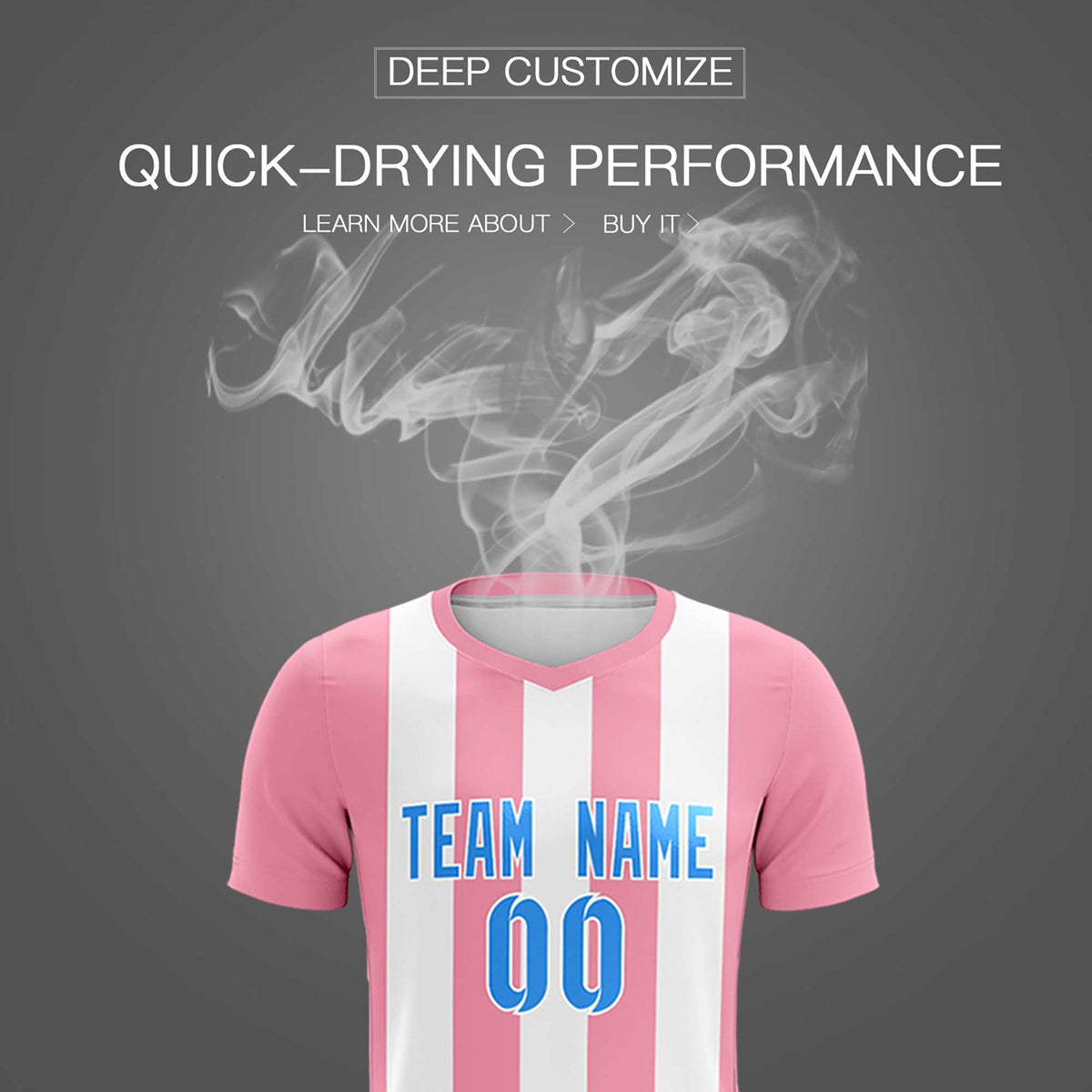 Custom White Light Pink Vertical Stripes Casual Outdoor Football Kits Jersey