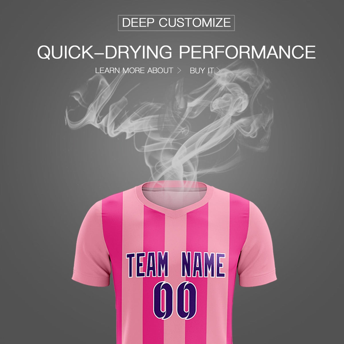 Custom Light Pink Pink Vertical Stripes Casual Outdoor Football Kits Jersey