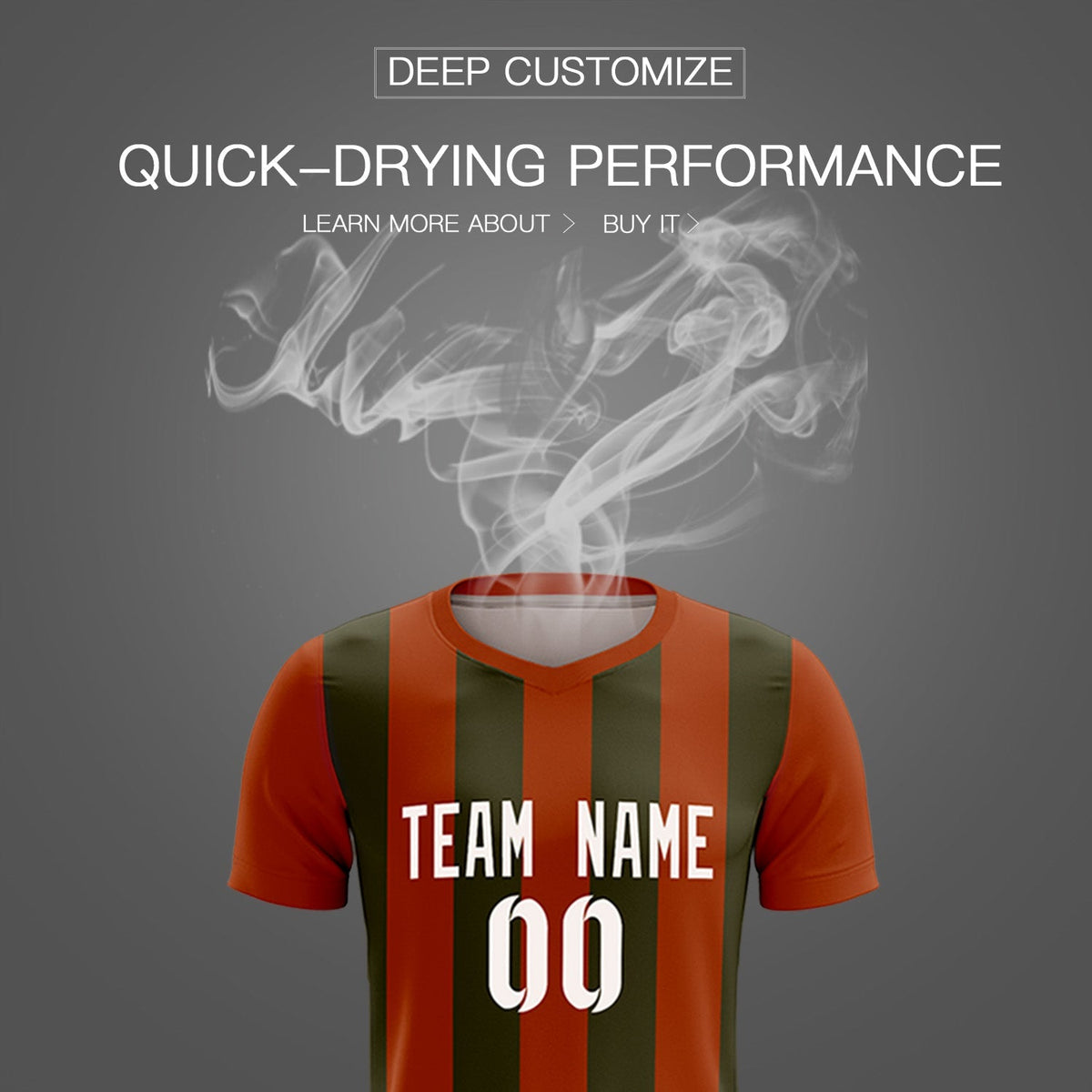 Custom Texas Orange Olive Vertical Stripes Casual Outdoor Football Kits Jersey