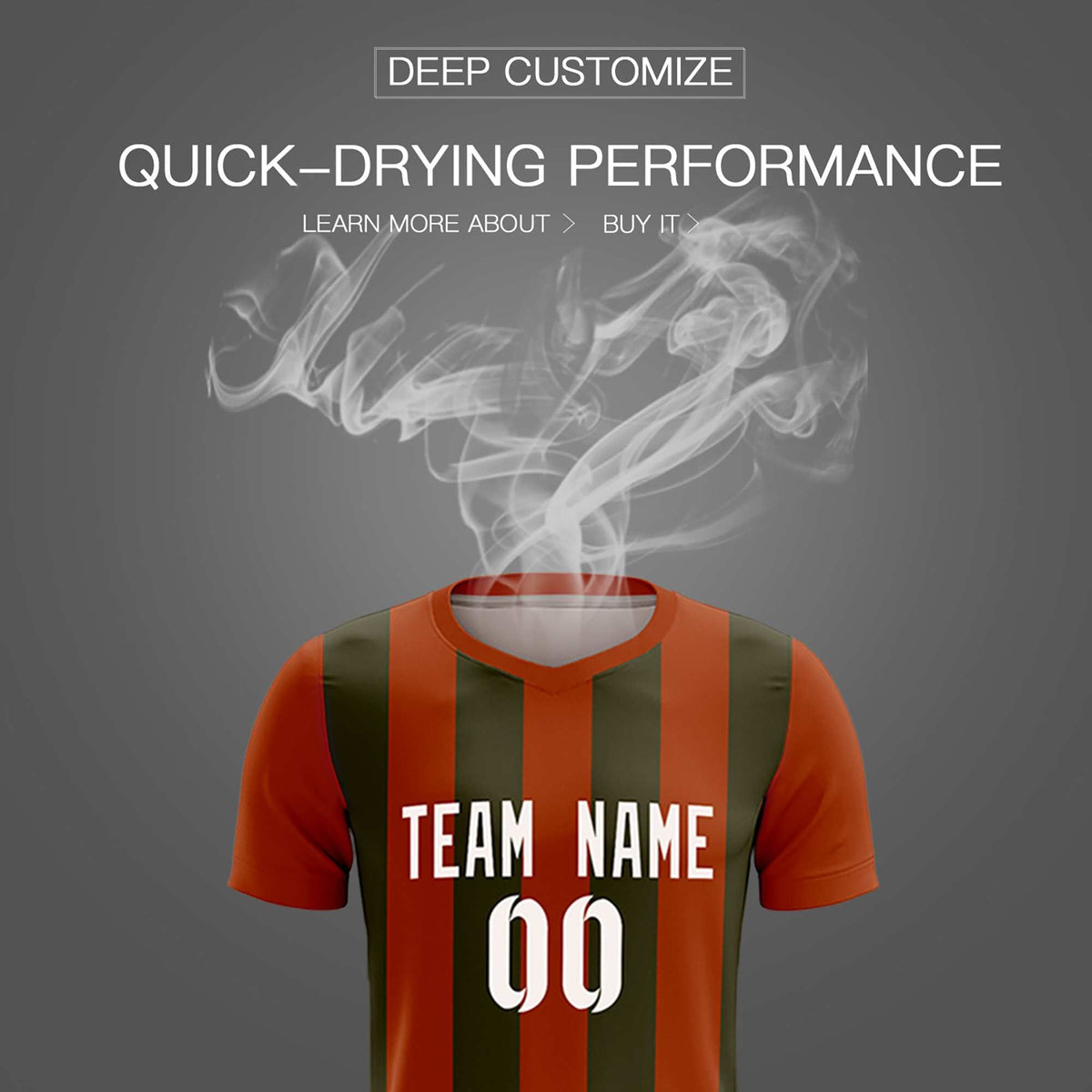 Custom Texas Orange Olive Vertical Stripes Casual Outdoor Football Kits Jersey