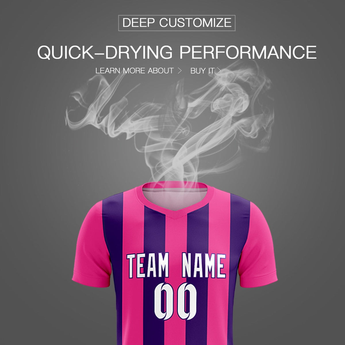 Custom Pink Purple Vertical Stripes Casual Outdoor Football Kits Jersey