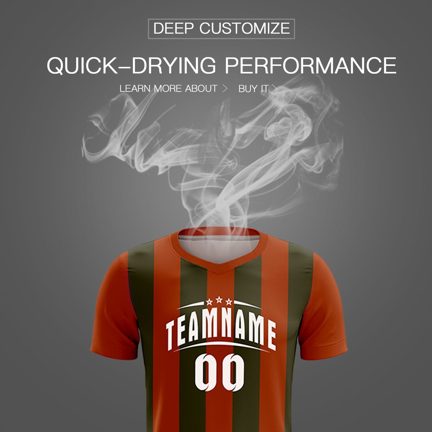 Custom Texas Orange Olive Vertical Stripes Casual Outdoor Football Kits Jersey