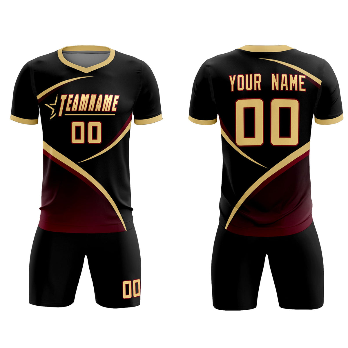 Custom Black Khaki Color Block Training Uniform For Men Soccer Sets Jersey