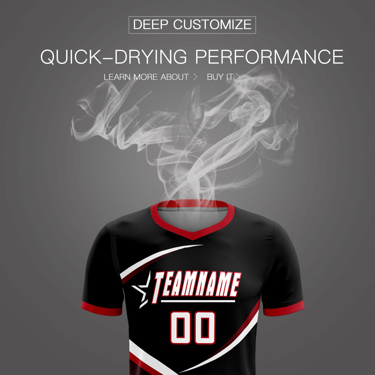 Custom Black Red Color Block Training Uniform For Men Soccer Sets Jersey