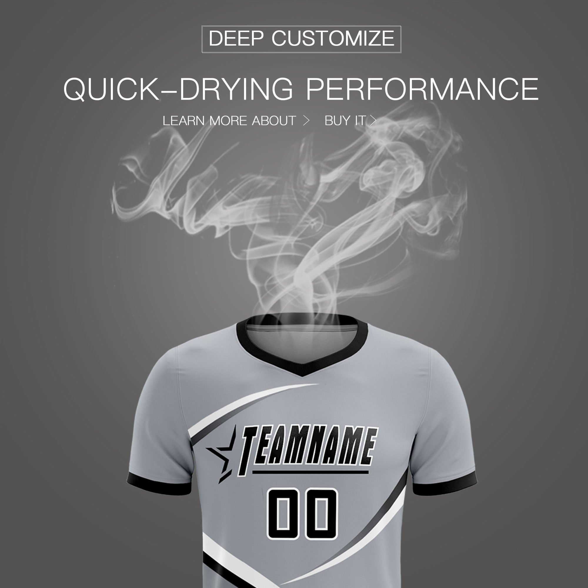 Custom Gray Black Color Block Training Uniform For Men Soccer Sets Jersey