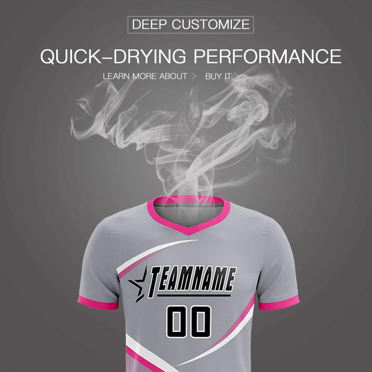 Custom Gray Pink Color Block Training Uniform For Men Football Kits Jersey
