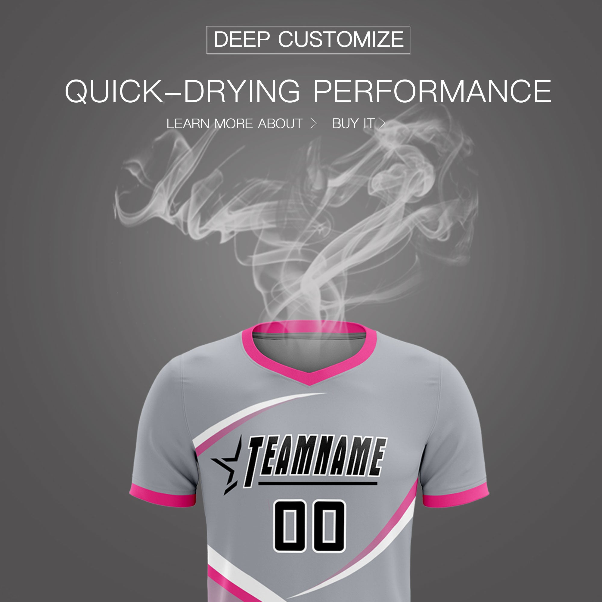 Custom Gray Pink Color Block Training Uniform For Men Soccer Sets Jersey
