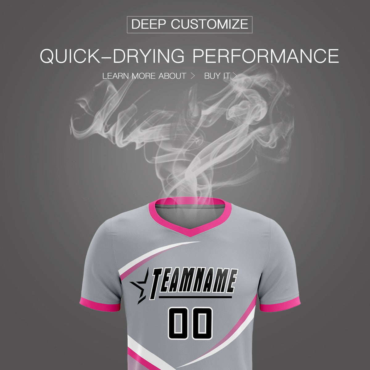 Custom Gray Pink Color Block Training Uniform For Men Football Kits Jersey