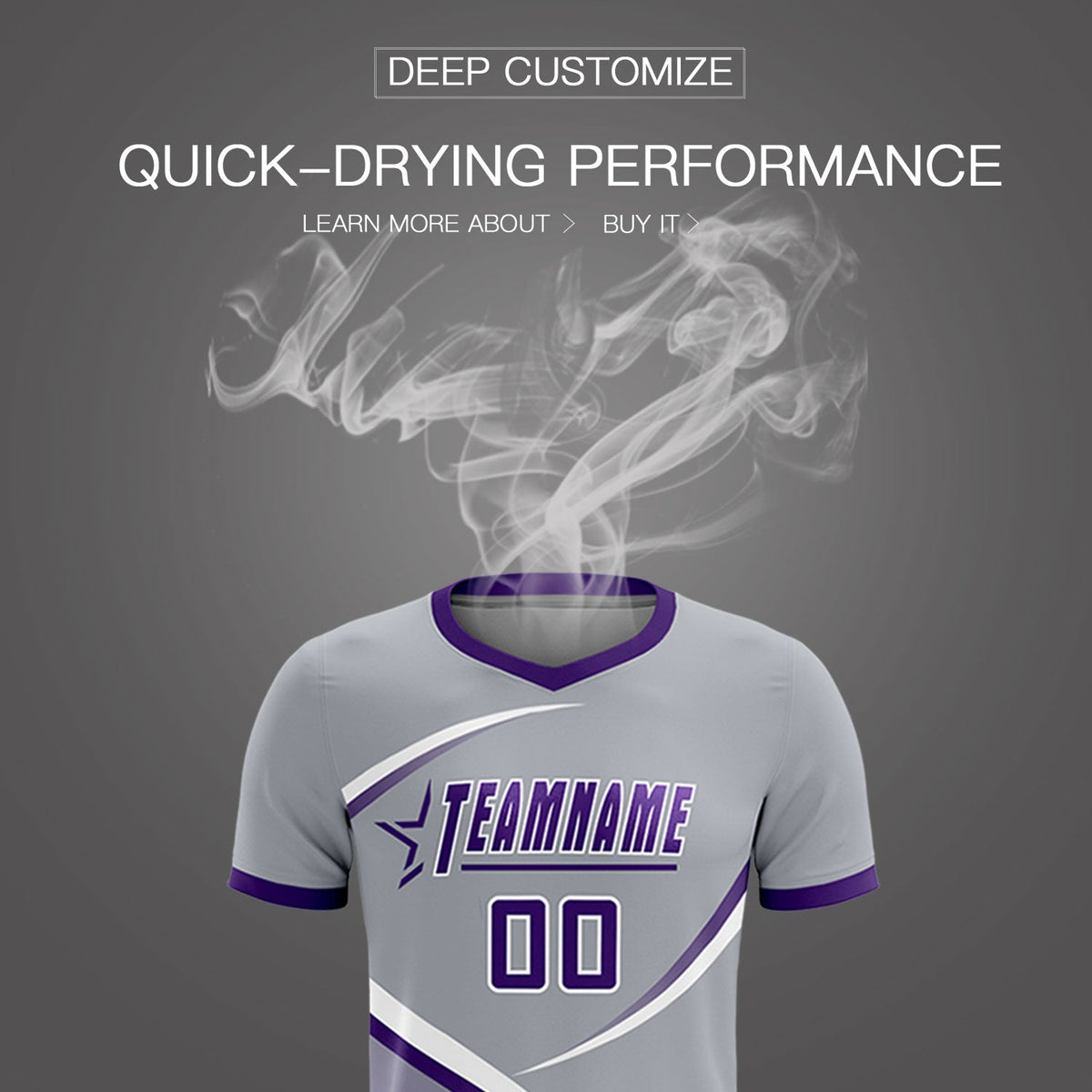 Custom Gray Purple Color Block Training Uniform For Men Football Kits Jersey