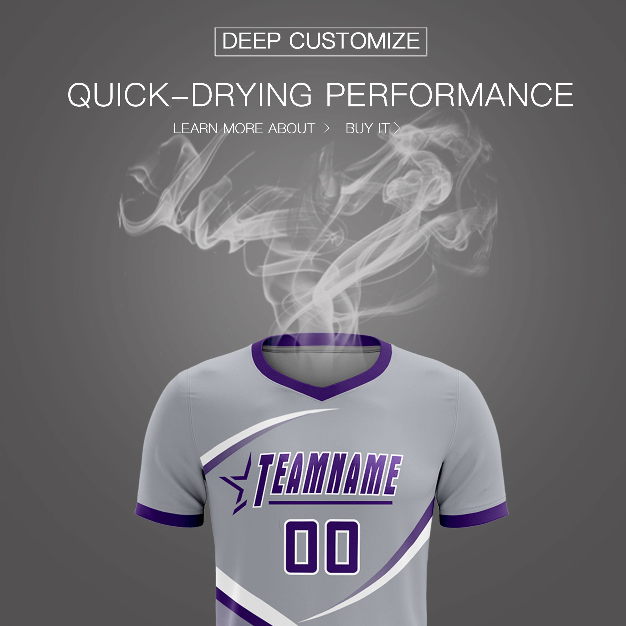 Custom Gray Purple Color Block Training Uniform For Men Soccer Sets Jersey