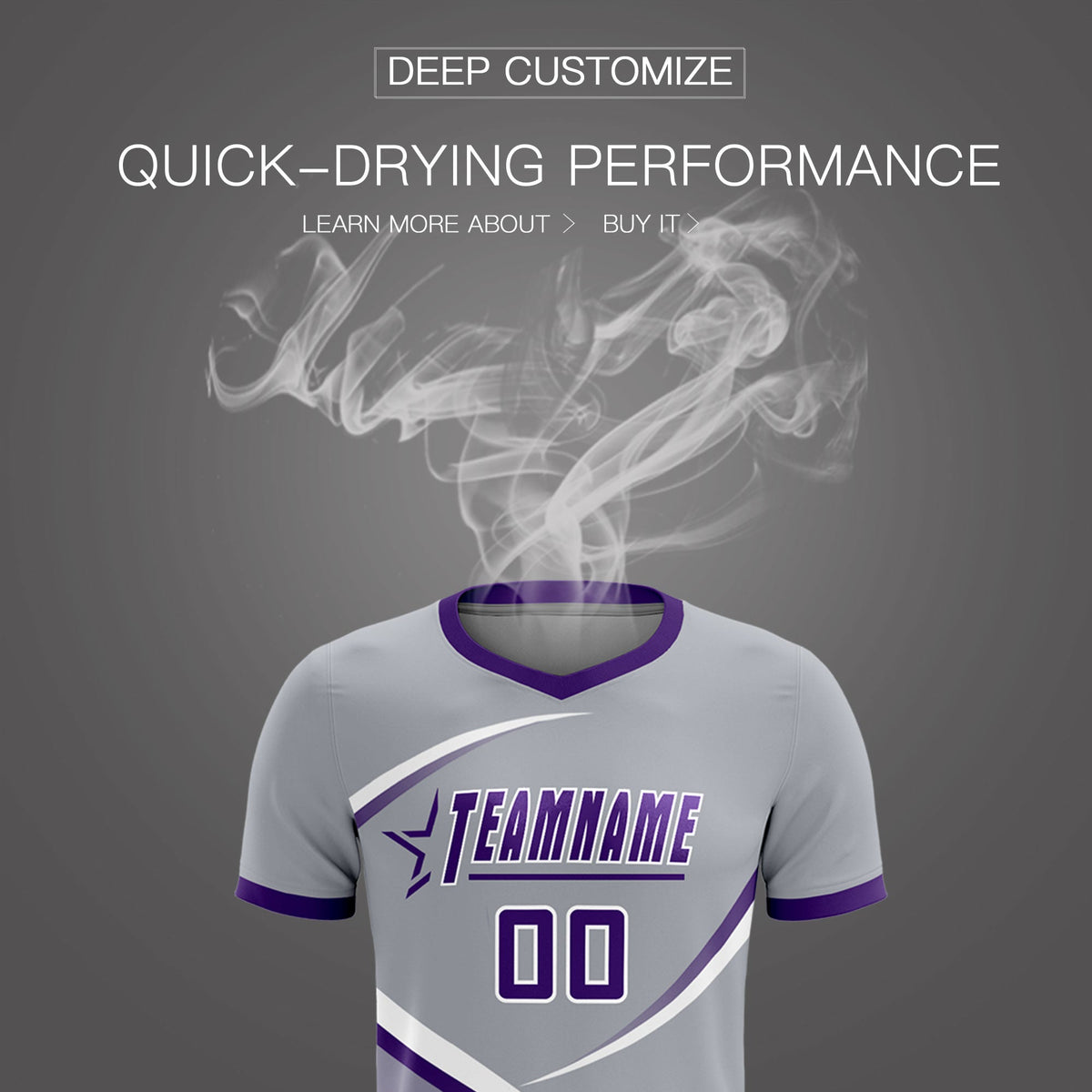 Custom Gray Purple Color Block Training Uniform For Men Football Kits Jersey