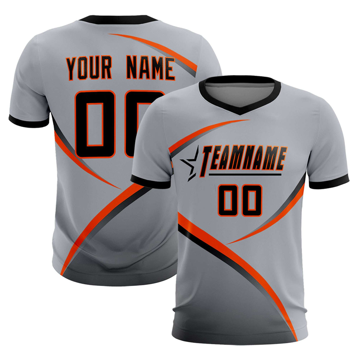 Custom Gray Black Color Block Training Uniform For Men Football Kits Jersey