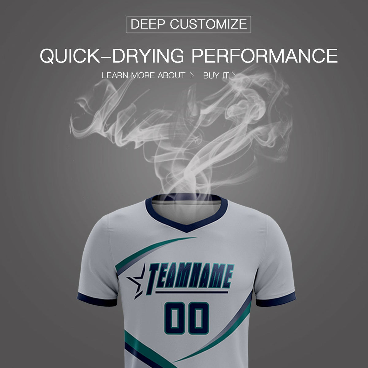 Custom Gray Navy Color Block Training Uniform For Men Football Kits Jersey