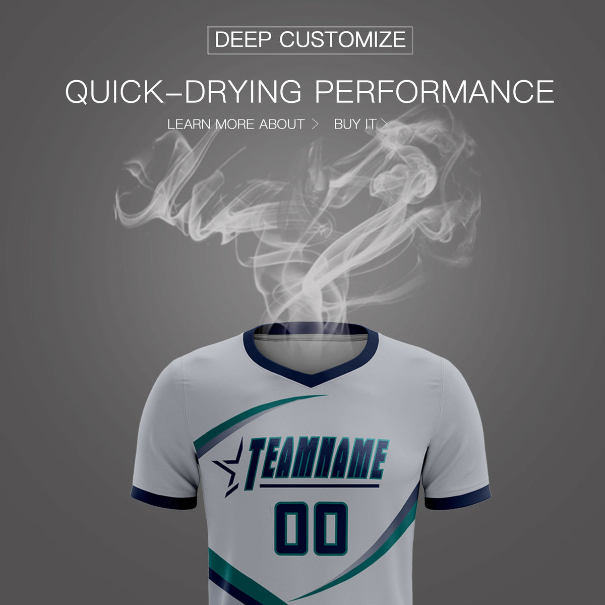 Custom Gray Navy Color Block Training Uniform For Men Soccer Sets Jersey