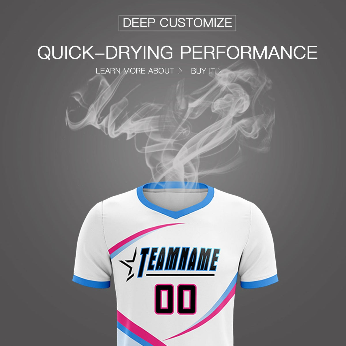 Custom White Powder Blue Color Block Training Uniform For Men Football Kits Jersey