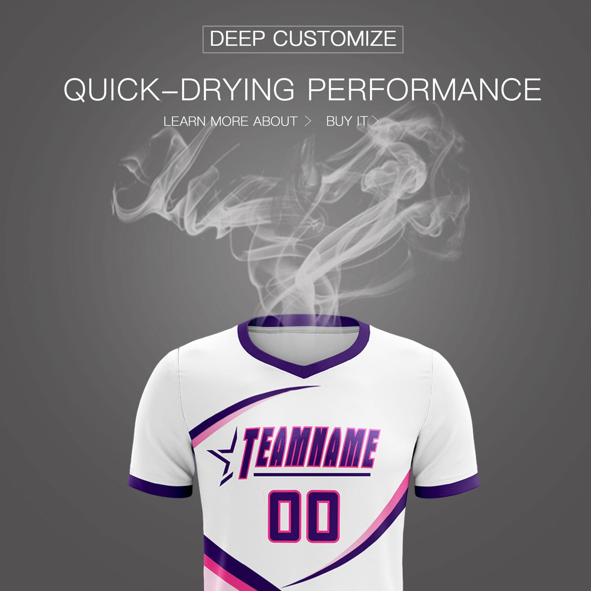 Custom White Purple Color Block Training Uniform For Men Football Kits Jersey