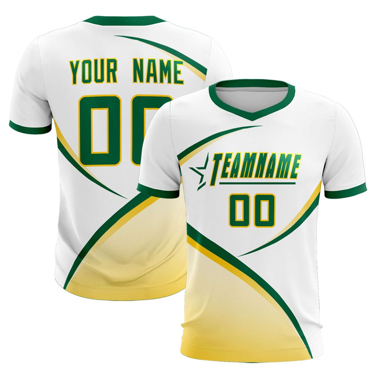 Custom White Kelly Green Color Block Training Uniform For Men Football Kits Jersey