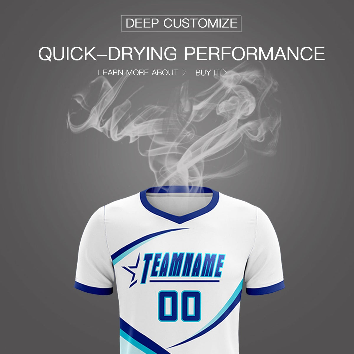 Custom White Sky Blue Color Block Training Uniform For Men Football Kits Jersey