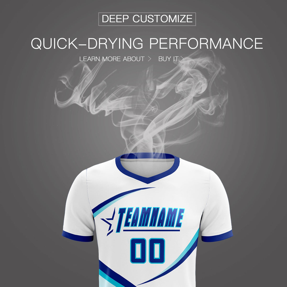 Custom White Sky Blue Color Block Training Uniform For Men Football Kits Jersey