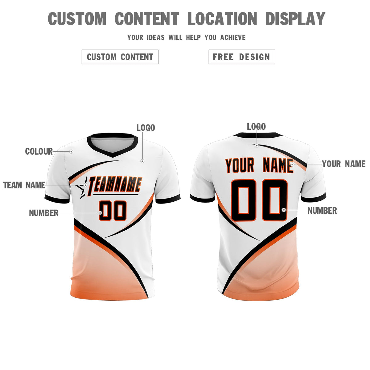 Custom White Black Color Block Training Uniform For Men Football Kits Jersey