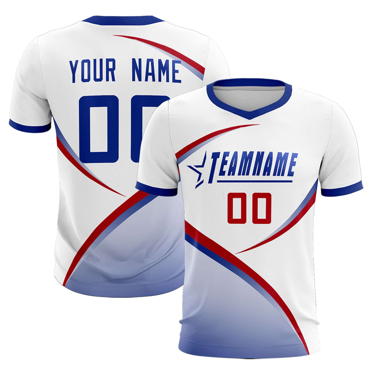 Custom White Royal Color Block Training Uniform For Men Football Kits Jersey