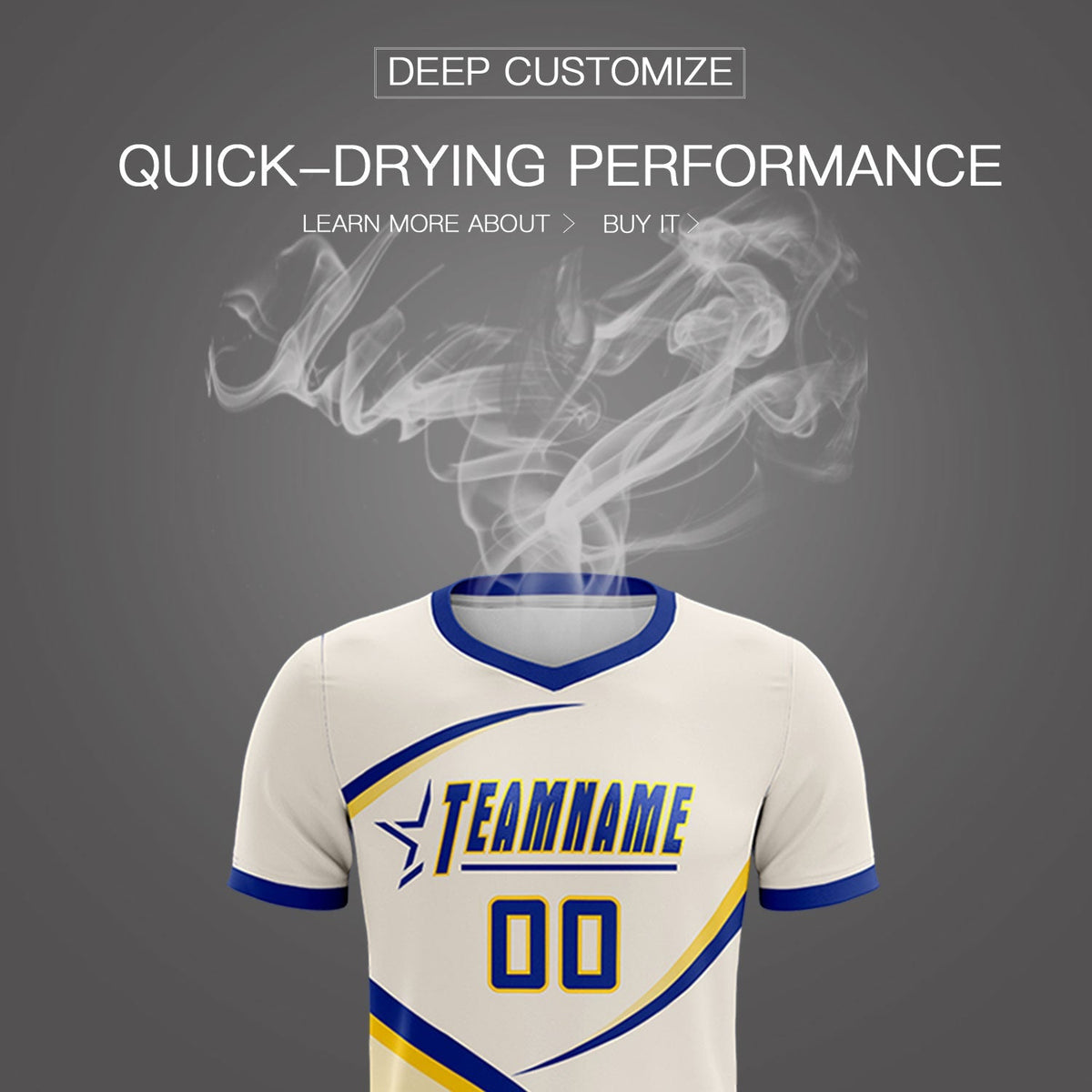 Custom Cream Royal Color Block Training Uniform For Men Football Kits Jersey