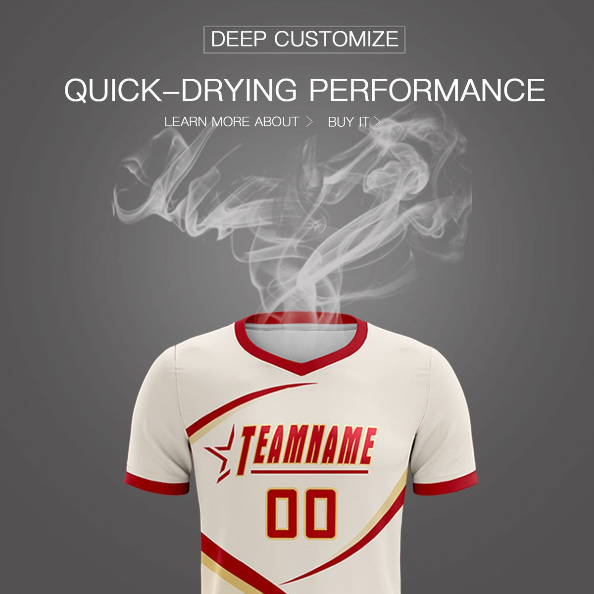 Custom Cream Red Color Block Training Uniform For Men Football Kits Jersey