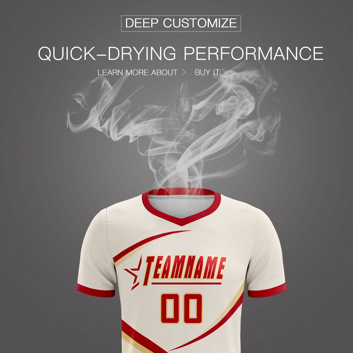 Custom Cream Red Color Block Training Uniform For Men Football Kits Jersey