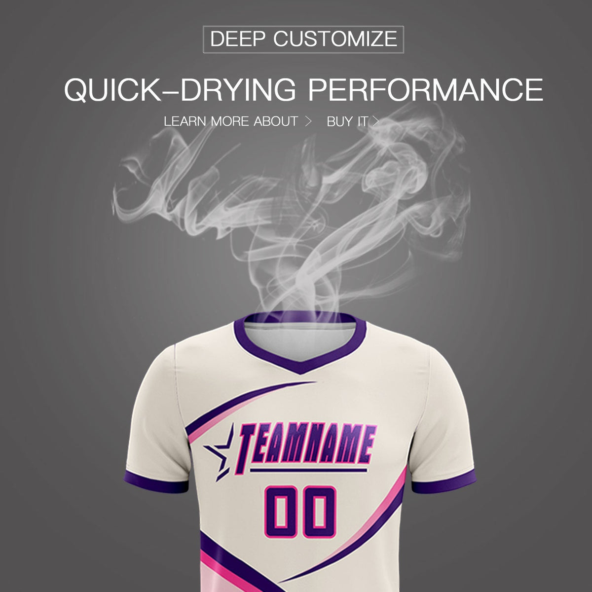 Custom Cream Purple Color Block Training Uniform For Men Football Kits Jersey