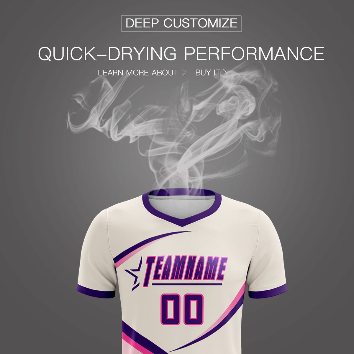 Custom Cream Purple Color Block Training Uniform For Men Football Kits Jersey