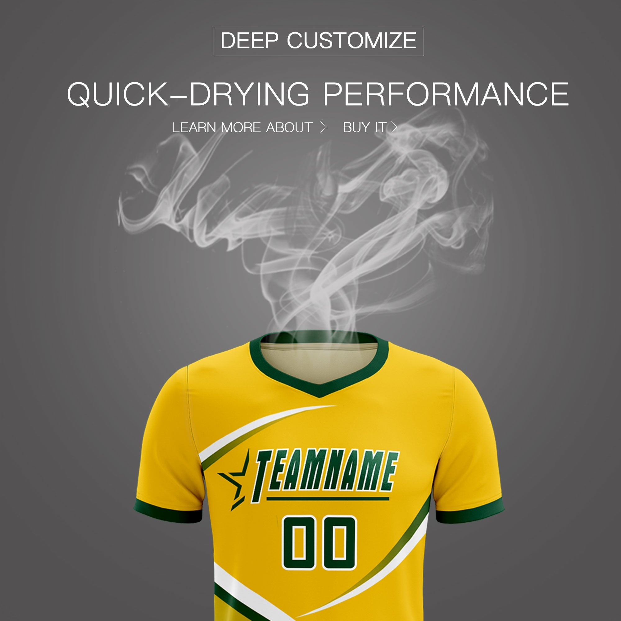 Custom Gold Green Color Block Training Uniform For Men Soccer Sets Jersey