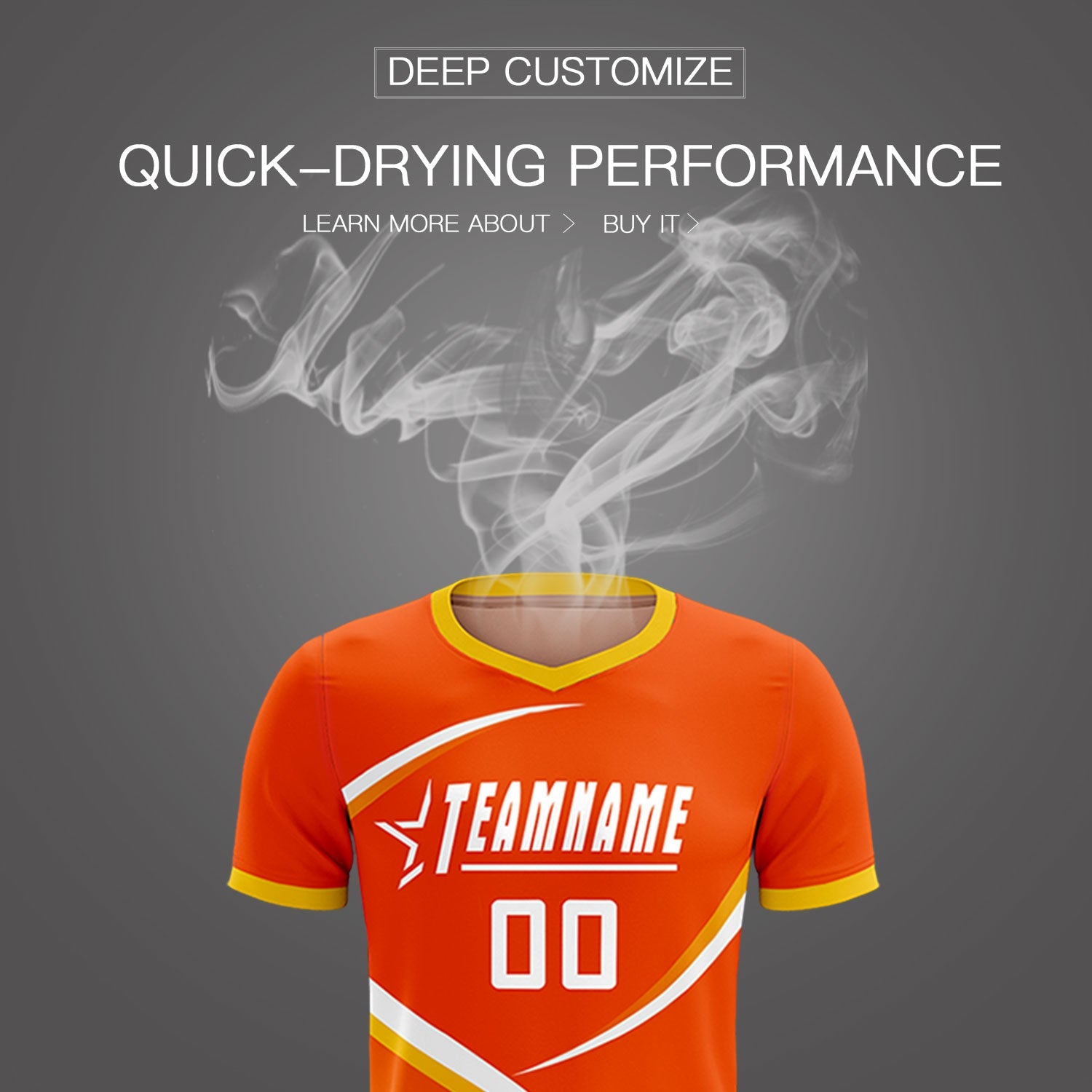 Custom Orange Gold Color Block Training Uniform For Men Soccer Sets Jersey