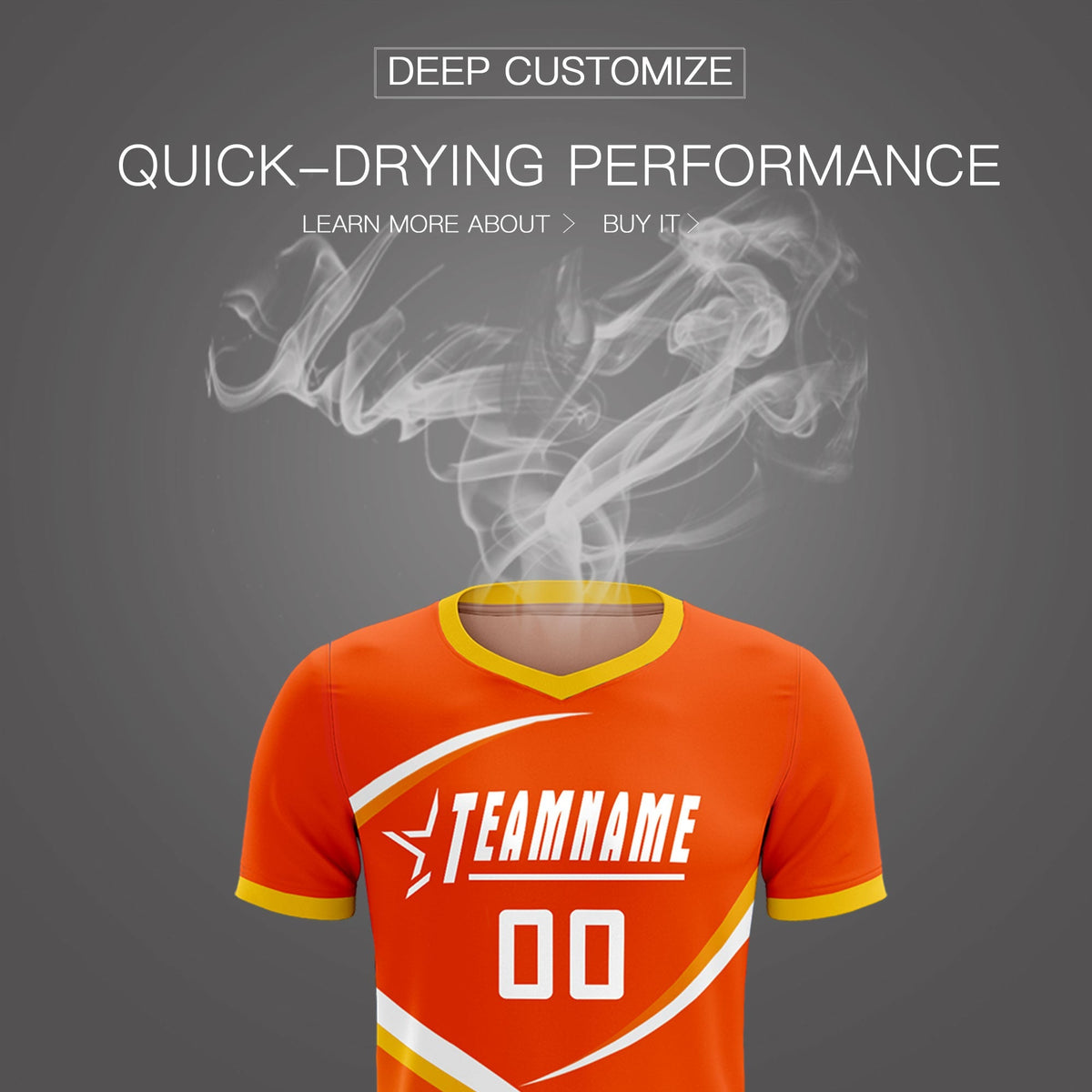 Custom Orange Gold Color Block Training Uniform For Men Soccer Sets Jersey