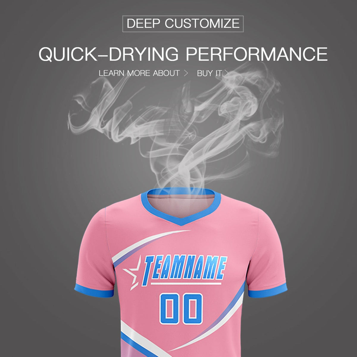 Custom Light Pink Powder Blue Color Block Training Uniform For Men Football Kits Jersey