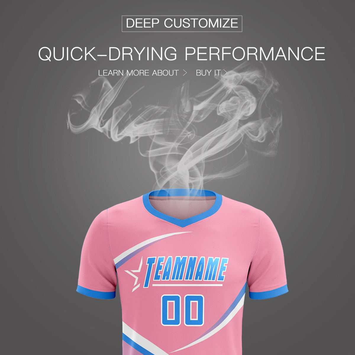 Custom Light Pink Powder Blue Color Block Training Uniform For Men Football Kits Jersey