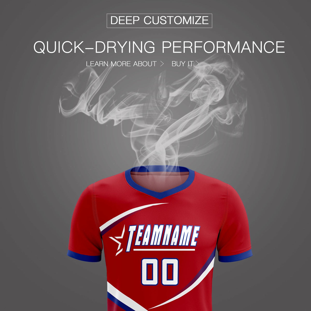 Custom Red Royal Color Block Training Uniform For Men Football Kits Jersey