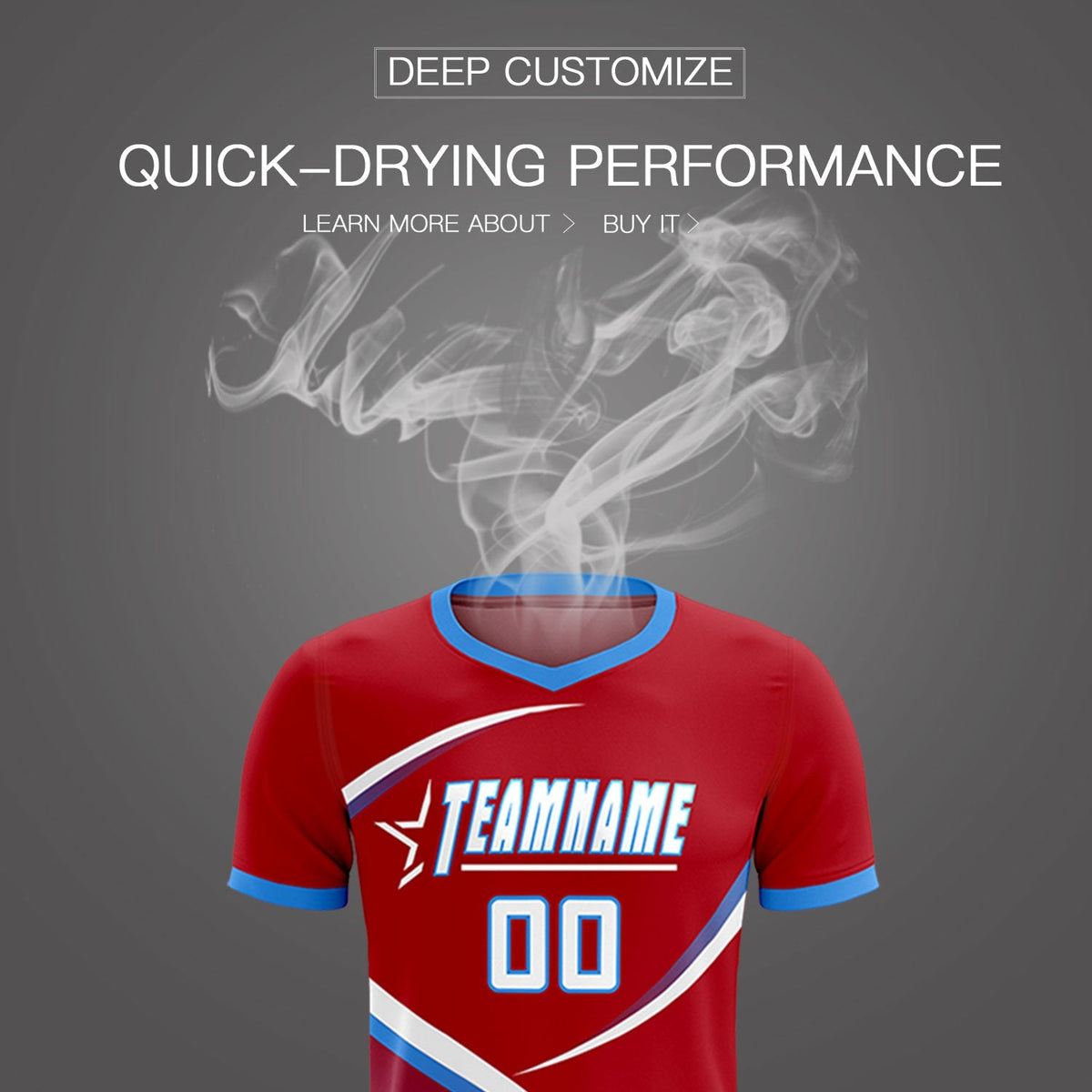Custom Red Powder Blue Color Block Training Uniform For Men Football Kits Jersey