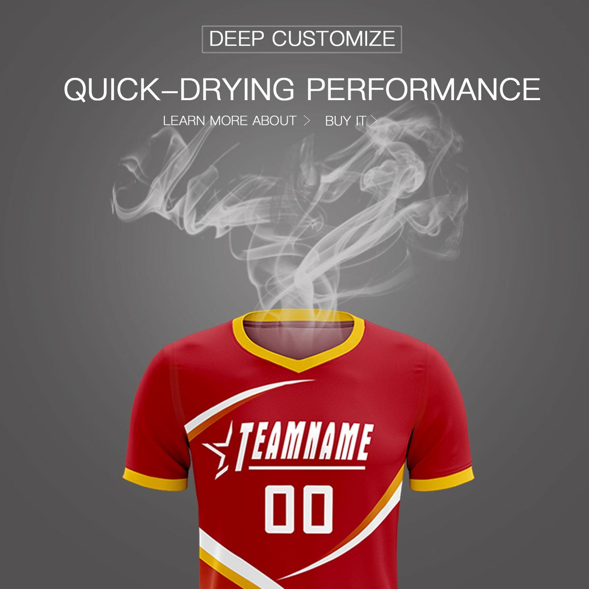Custom Red Gold Color Block Training Uniform For Men Football Kits Jersey