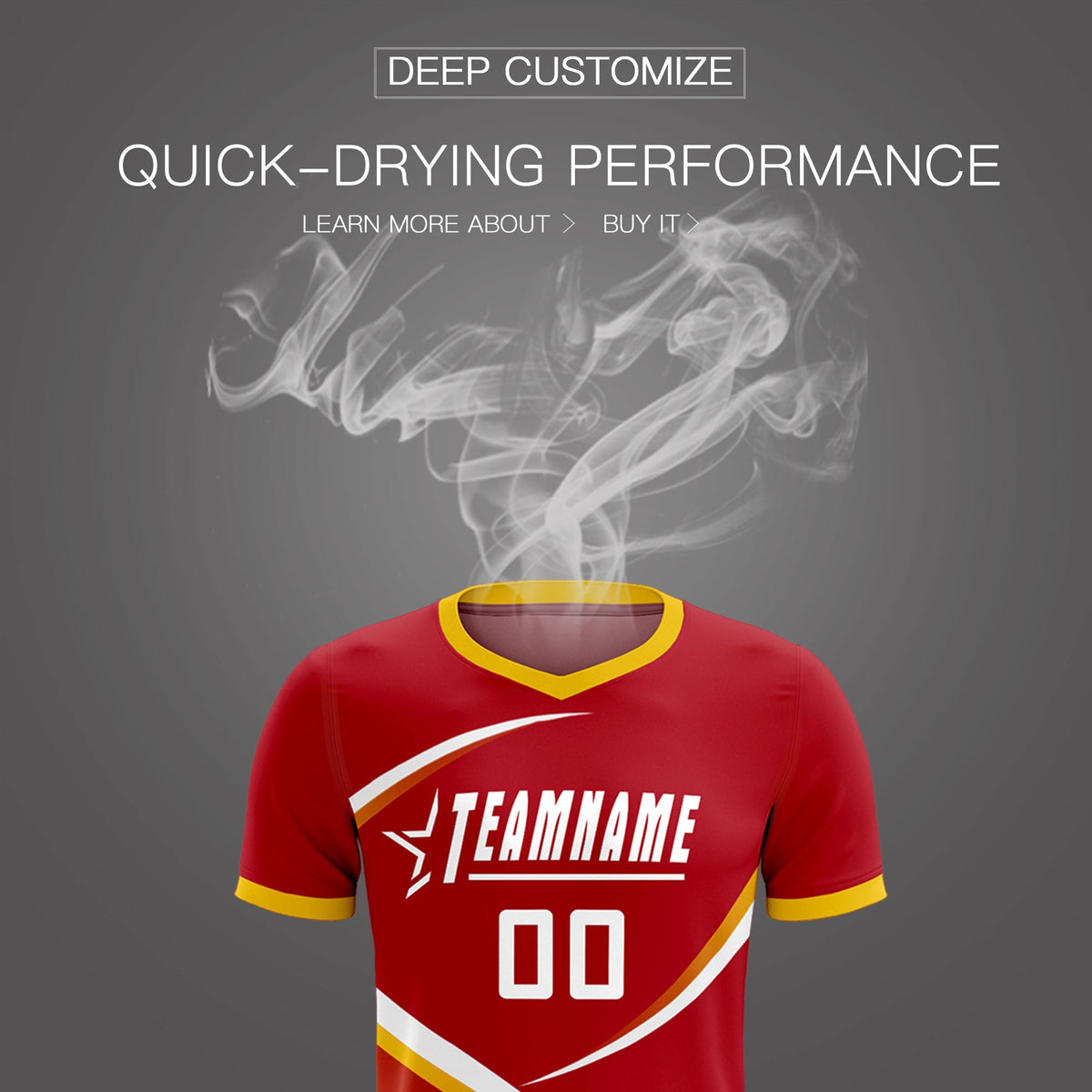 Custom Red Gold Color Block Training Uniform For Men Football Kits Jersey